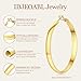IDJEOABL Gold Hoop Earrings for Women Large Big Wide Gold Earrings Non Tarnish 50mm