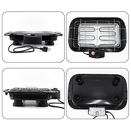 1500W Electric Smokeless Grill Indoor, Electric Griddle, Portable Countertop BBQ Grill, Fast Heating, Adjustable Temperature, Easy to Clean