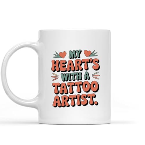Work Identity Mug Professional Pride Career Design My heart’s tattoo artist.