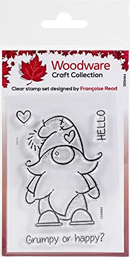Woodware Transparent, Encreur Singles Gnome-Tampon en Photopolymère, Socle en Acrylique-Accessoire pour Carterie, Scrapbooking, Journal, Loisirs, 3,8 x 2,6-inch Cover