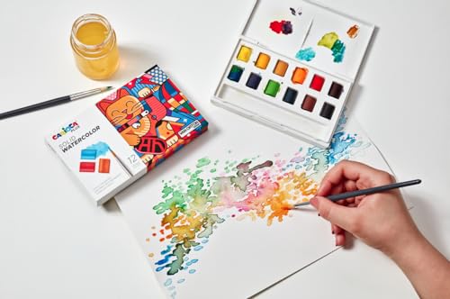 CARIOCA Solid Watercolors for Artistic Drawing, Easy to Mix, Bright Colors, High Coverage, Lightfast - Image 3
