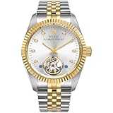 BUREI Men's Watch, Luxury Automatic Stainless Steel Watch, Fashion Waterproof Mechanical Watches with Diamond,Gift for Men