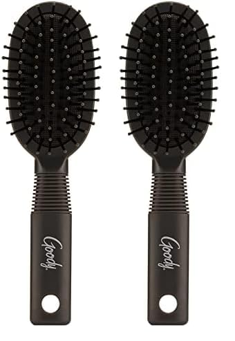 Goody Mini cepillo de pelo con cojín, cepillo ovalado de viaje para todo tipo de cabello, enreda nudos con facilidad sin desgarros ni roturas,