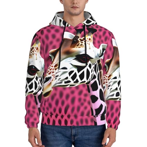 Sweat à capuche imprimé girafe rose avec superposition polyvalente - 2
