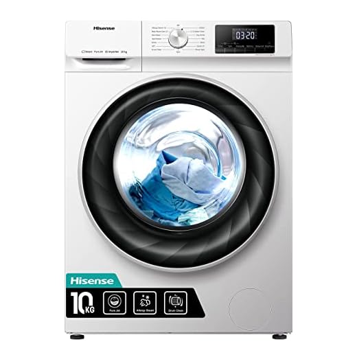 Hisense WFQY1014EVJM Freestanding 10 kg Front Load Washing Durable Inverter Machine Steam Wash Quick Wash 15 Washing Programs 1400 RPM White Energy Rating B