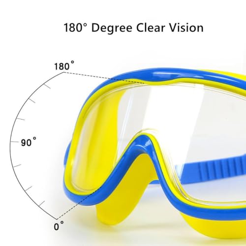 Image of Polyvinyl Chloride Swimming Goggles proffesional for kids anti fog with ear plug and nose clip.box packed fits 4-16 years boys and Girl (yellow)