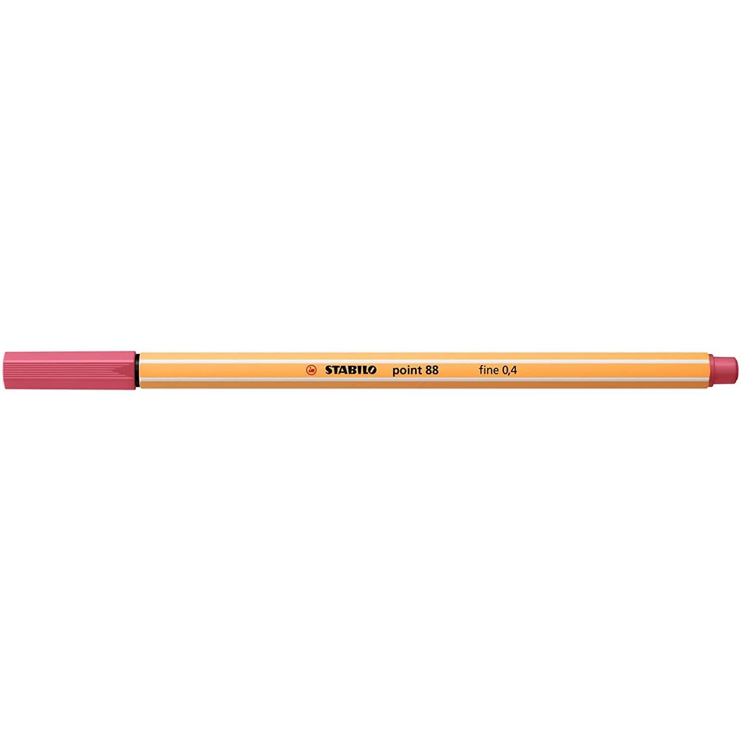 STABILO Fineliner 88 – 3 Filzstifte Mit 0,4 Mm Feinspitze, Farbe Granadinrot