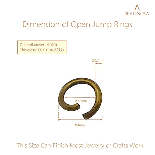 Beadnova 4Mm Copper Jump Rings For Jewelry Making Open Jump Rings For Keychains And Necklace Repair (300Pcs) #TOP2