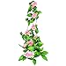 Swinmlad Artificielle Rose Vigne Suspendus Fleur DéCoration Murale Rotin Faux Plante Feuille Guirlande Romantique De Mariage DéCoration De La Maison,Style-3