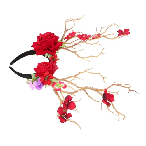 WESIEVYA シー鹿の角の花のヘアバンド フェスティバル用ヘッドドレス カーニバル ハロウィン クリスマス パーティー装飾 ヘッドバンド