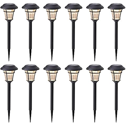 MAGGIFT 12 Pack Solar Pathway Lights Outdoor Solar Garden Lights for Patio, Yard, Driveway Cover