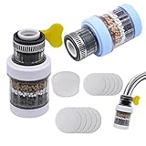 【Filtro de 6 etapas】: un filtro de capas incorporado, que puede separar el carbón activado de coco, la zeolita, el vellón polar de PVA, el sulfito de calcio y el caucho, adecuado para la purificación de agua dura y agua de pozo.