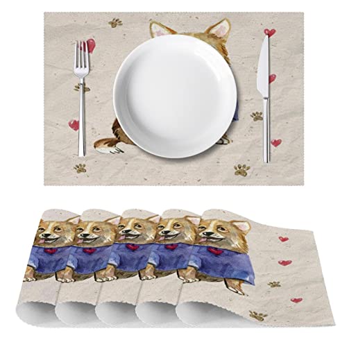 Sets de table aquarelle chiot pour décorer votre salle à manger - 3