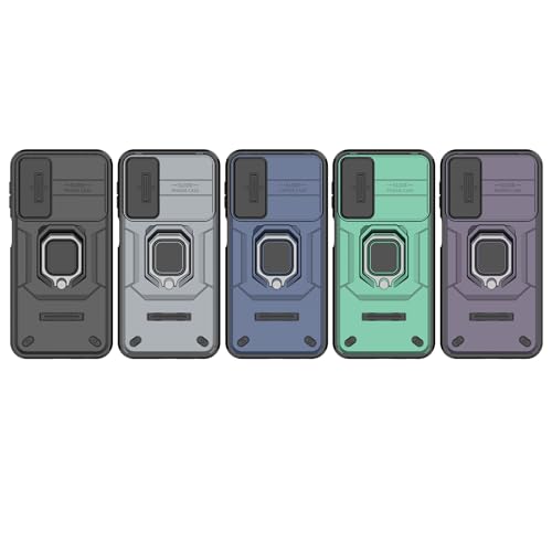 Image of CamShield Pro Case with Slide Camera Protection and 360 Protection Ring Stand Bumper Back Case Cover for Samsung Galaxy M34 5G / F34 5G (Blue)