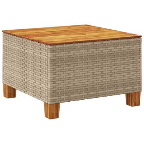 Mesa de jardín de acacia de 55x55x36 cm apta para intemperie 7