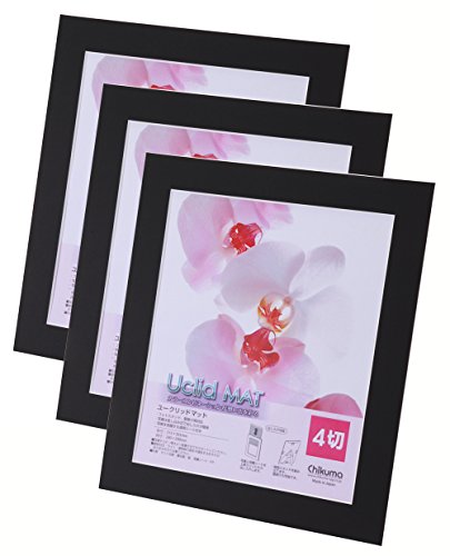 【まとめ買いセット】 Chikuma フォトフレーム Uclidマット 4切 ブラック 3枚セット 15868-4