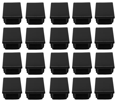 Image of Black Plastic 2 inch x3 inch Rectangle Tubing End Cap Plug Insert, Finishing Plug, Pipe End Cap, Durable Chair Glide Universal (20)