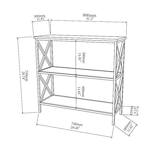 Convenience Concepts Tucson 3 Tier Bookcase, Black / Cherry #TOP28