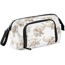 ALAZA Elephant on White Pencil Case Big Capacity Pen Bag Stationery Pencil Pouch Handheld Bag for Student Teen School Office