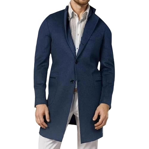 Manteau en laine pour homme coupe ajustée et col notch idéal en hiver