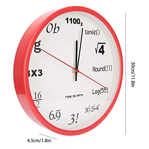 Horloge murale quartz 30 cm rouge en métal pour déco salon moderne - 3