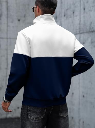 Image of HYPESTFIT Men's Retro Track Jackets, Relaxed Fit | Lightweight men's casual jacket ideal for spring & fall, running and daily athletic wear