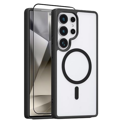 Image of ShieldTech Mobile Phone Case Cover for Samsung Galaxy S26 Ultra 5G with Screen Guard | Mag-Safe Compatible TPU Shockproof Back Cover Case for Samsung Galaxy S26 Ultra | Transparent Black
