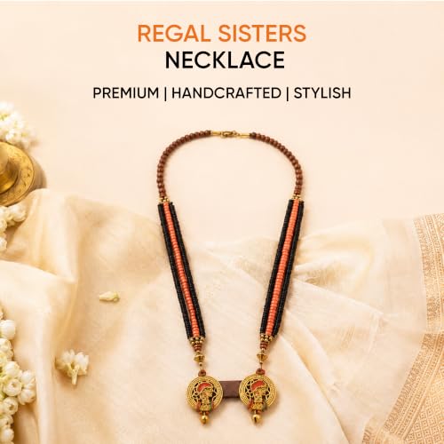 Image of AAKRITI ART CREATIONS Handcrafted Tribal & Wooden Necklace Collection | Dhokra, Ethnic, Brass & Artistic Designs | Royal, Boho & Nomadic-Inspired Statement Jewelry for Women