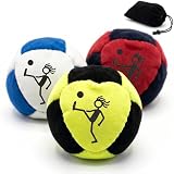 3Pcs Hacky Footbag Set, Durable Sand Filled Hacky Ball & 2026 Upgraded Dirt Footbag bag, Juggling Balls for Beginners, Adults & Kids, Soft Soccer Style Sacks for Outdoor Play & Coordination Training