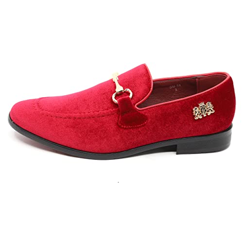 Image of Men's Velvet Designer Classic Dress Tuxedo Smoking Slipper Loafers Slip On Shoes SM-56