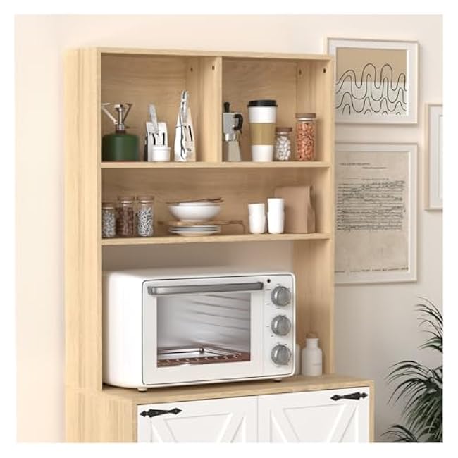 Pantry Cabinet with 2 Doors, 3-Tier Shelves, Freestanding Larder Cupboard, Pantry Storage Cabinet for Kitchen, Dining Room,for use in Restaurants