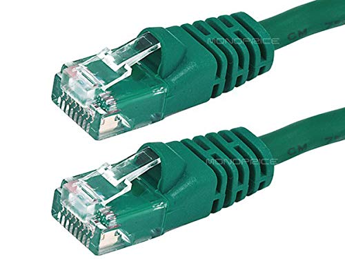 Monoprice 14-Feet 24AWG Cat6 550MHz UTP Ethernet Bare Copper Network Cable, Green (102310), 14' - Image 2