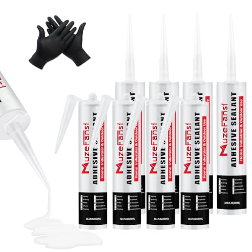 MuzeFansi RV Roof Lap Sealant Self Leveling,8 Pack RV Roof Silicone Sealant White, Waterproof Flexible EPDM RV Sealant and Caulking Exterior Repair Kit for Campers,Trailers, Motorhomes