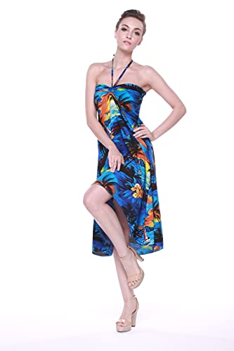 Image of Women's Hawaiian Luau Halter Dress in Signature Prints