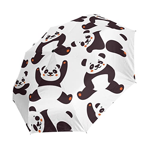 Parapluie pliable automatique coupe-vent protection UV design panda mignon pour fille