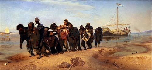 Art abstrait tableau Barge Haulers Ilya Efimovich Repin affiche toile 60x90