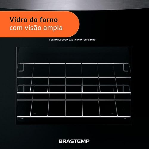 Fogão Brastemp 4 Bocas Branco com Duas Prateleiras com Alturas Ajustáveis - BFO4NBB Bivolt