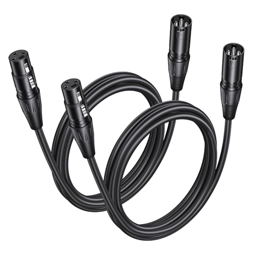 Aqdocvf 2 Pack Premium XLR Cable - 6ft, Male to Female Microphone Cable Oxygen-Free Copper (OFC) Mic...