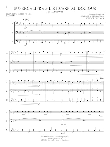 image for Flex-Pops for Winds – Disney: 3-Part Score Sheet Music for Trombone,