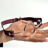 YILUQIFLY Edelstahl offene Art Zahnspange Rückhaltevorrichtung BDSM Oral O-Ring Zahnspange Rückhaltevorrichtung Einstellbare Zungenpräger Kopf Sicherheitsgurt Rückhaltevorrichtung (Golden)