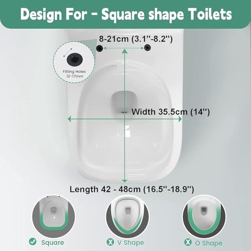 Abattant de toilette carré blanc avec charnière inox réglable - 3