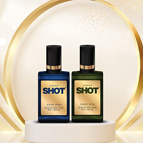 Image of Layer'r Shot Alpine Fresh and Forest Spice | Long Lasting Body Spray | Combo Pack of 2 for Men | 50ml