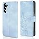 AROYI Lederhülle Kompatibel mit Samsung Galaxy A26 5G Hülle und Schutzfolie,Wallet Handyhülle Leder Tasche Kartensteckplätzen Schutzhülle Kompatibel mit Samsung Galaxy A26 5G Nebliges Blau