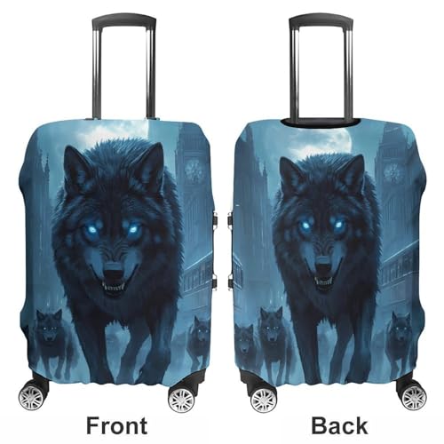 Wolves London Street Travel Luggage Cover for Suitcase 19-32 Inches Elastic Washable Baggage Protector3