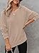 Dokotoo Womens Fall Sweatshirt for Women Casual Long Sleeve Tops Waffle Knit Crewneck Loose Fit Pullover Side Slit Ladies Soft Cute Sweatshirts Tunic Blouses Fashion 2025 Outfits Khaki X-Large