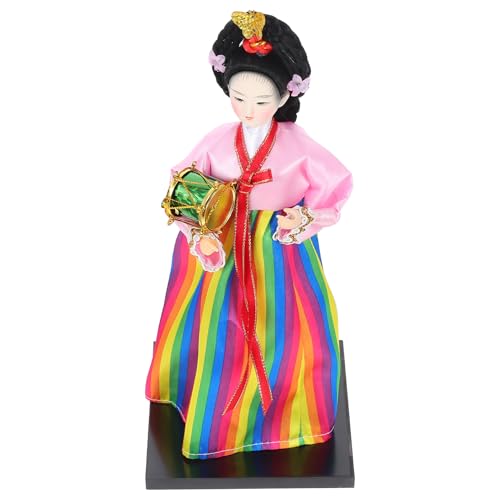 NOLITOY Muñeca Coreana de Decorativa para Escritorio Figura Artesanal Ligera y Duradera de Estilo Coreano Adorno para Hogar con Diseño Artístico y Colores Vivos para Renovar Interiores y