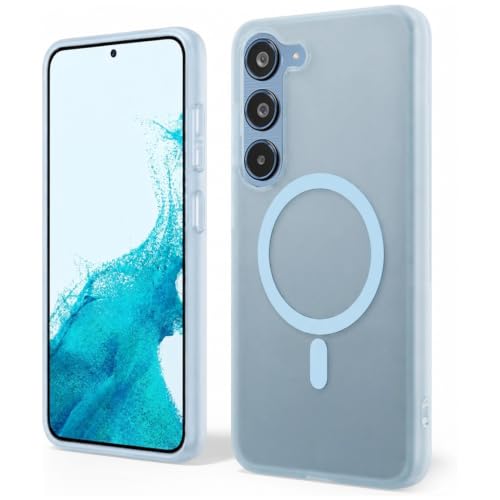 Image of DIZORO Matte Case for Samsung Galaxy M35 Compatible with MagSafe, Camera Lens Full Protection, Shockproof Translucent Frosted TPU Soft Phone Cover, Anti-Fingerprint-Sky