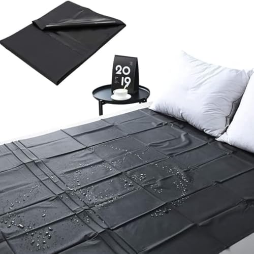 AJOHBM Protector Colchon Waterproof Mattress Protector + 130 x 200 cm y – Plegable con Protectores de colchón de PVC Black​ - ZF0325