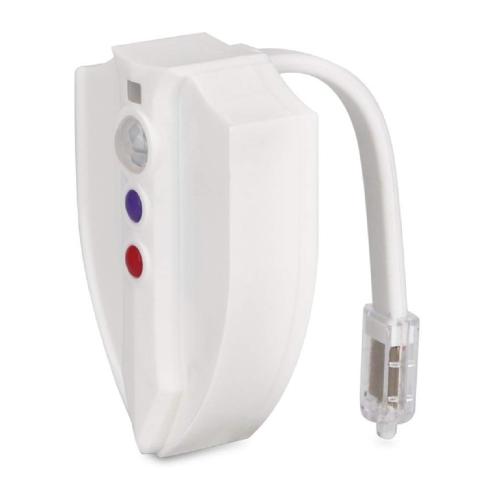 R FLORY Motion Sensor Toilet UV Germicidal Lamp Night Light 8-Color Led Motion Activated Toilet Seat Light Fit Any Toilet Bowl 2 PCS/Set