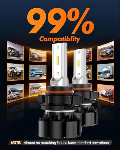 Image of SEALIGHT 2504 LED Fog Light Bulbs Yellow, 18,000 LM 800% Brightness 3000K Yellow 2504 /PSX24W Fog Lights for Car, Plug and Play, RV Interior Lighting, Pack of 2